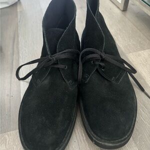 Clarks Black Chukka Boots Suede Ankle-High